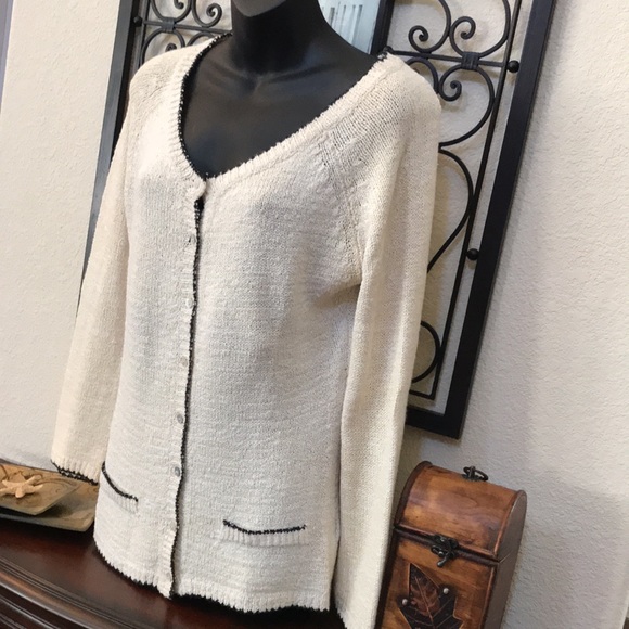 Vintage bebe Boatneck Button Down Sweater - Picture 4 of 9